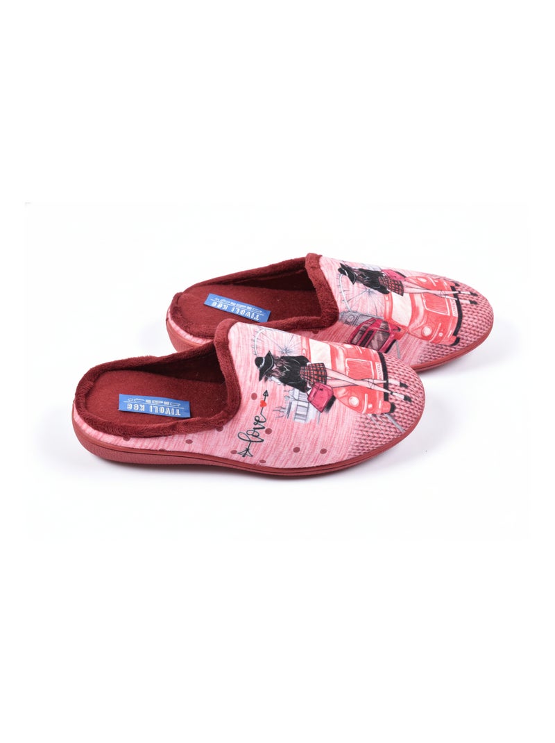 Pantuflas Mujer Mule PhotoPrint Burdeos - Kiabi