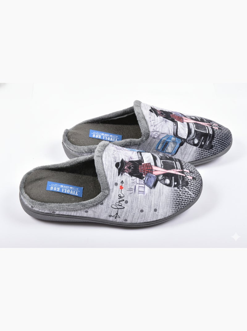 Pantuflas Mujer Mule PhotoPrint Gris - Kiabi