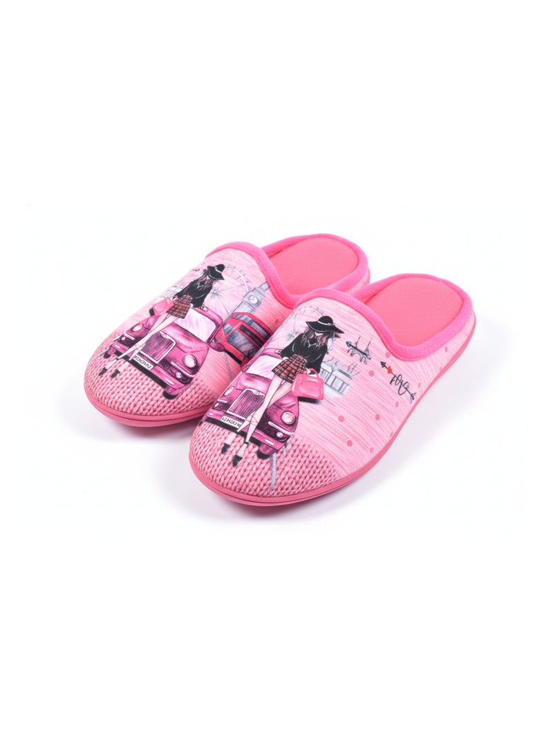 Pantuflas Mujer Mule PhotoPrint Rosa - Kiabi