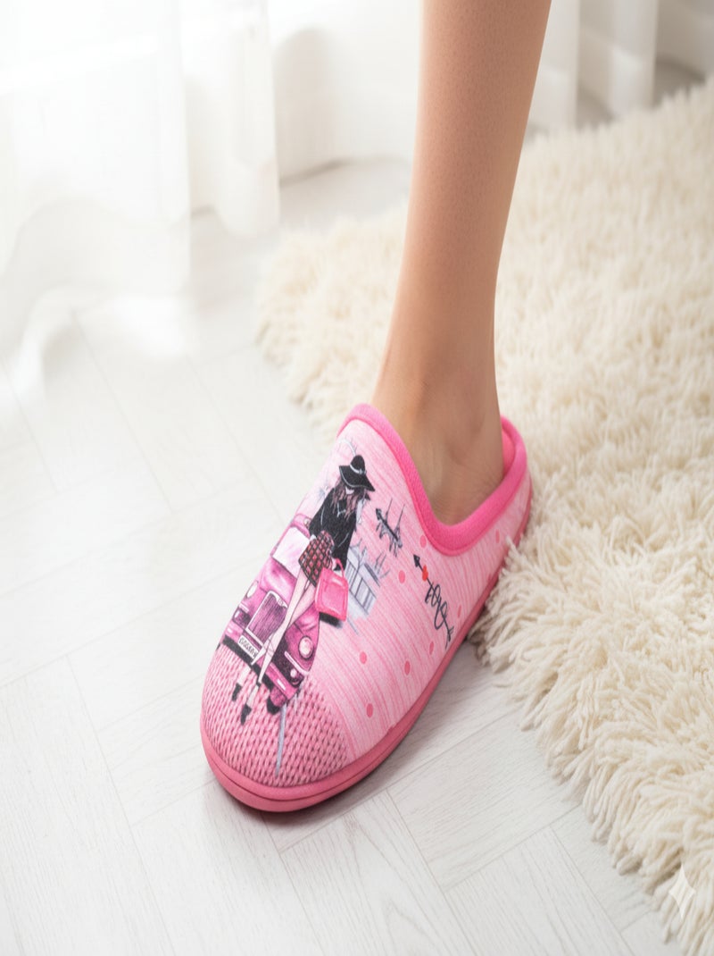 Pantuflas Mujer Mule PhotoPrint Rosa - Kiabi