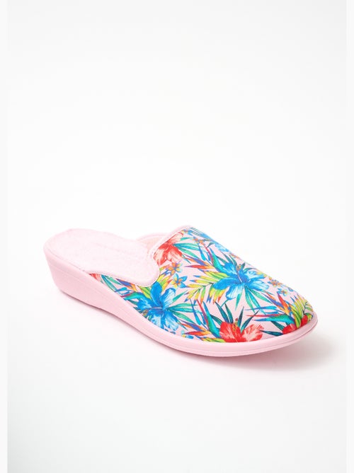 Pantuflas mule anchas y cómodas estampadas - Afibel - Kiabi