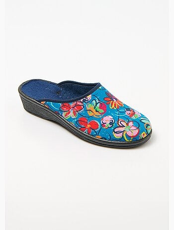 Pantuflas mule con estampado floral y ancho cómodo - Afibel