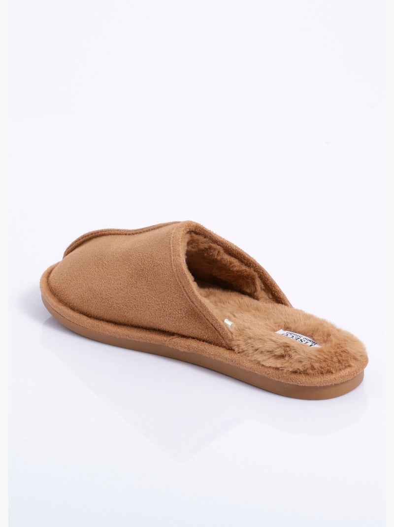 Pantuflas mule de ante cálidas y forradas - AFIBEL Cognac - Kiabi