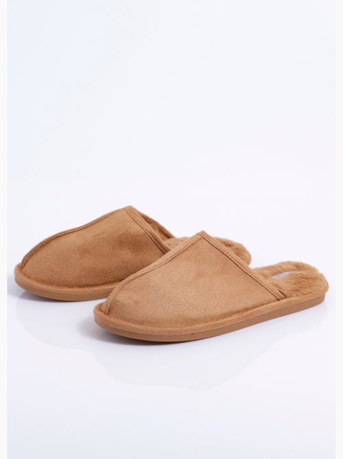Pantuflas mule de ante cálidas y forradas - AFIBEL - Kiabi