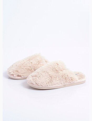 Pantuflas mule de piel suave y cálida - AFIBEL