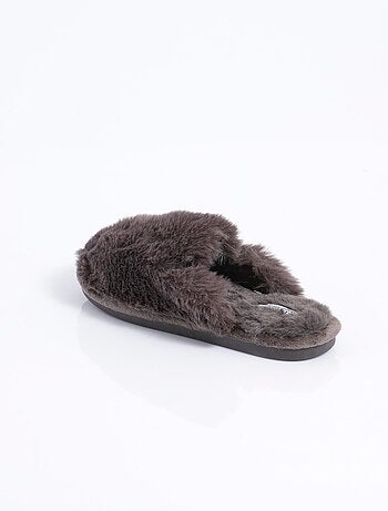 Pantuflas mule de piel suave y cálida - afibel