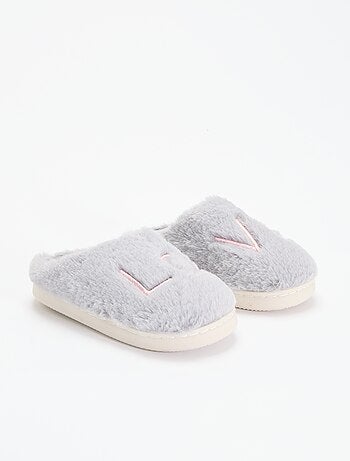 Pantuflas mules de punto de peluche