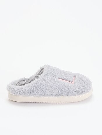 Pantuflas mules de punto de peluche