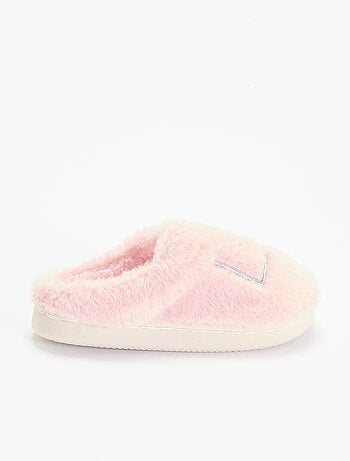 Pantuflas mules de punto de peluche