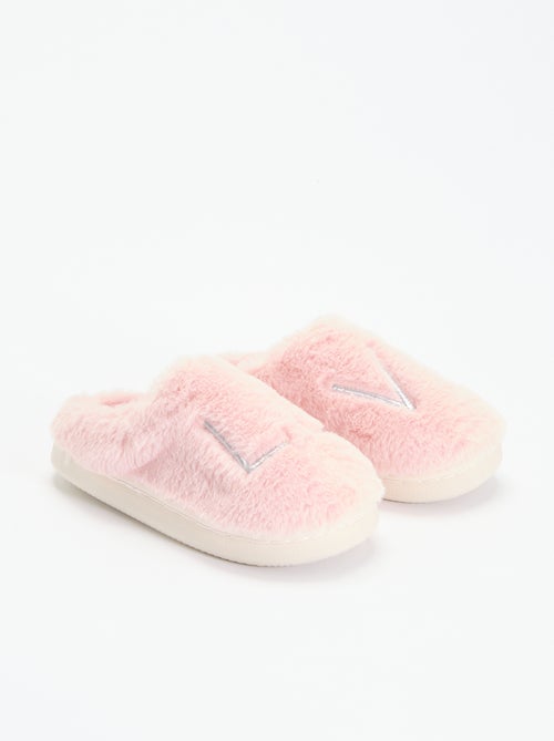 Pantuflas mules de punto de peluche - Kiabi Pantuflas mules de punto de peluche - Kiabi