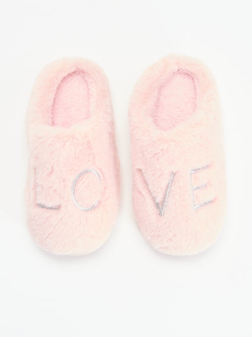 Pantuflas mules de punto de peluche - Kiabi Pantuflas mules de punto de peluche - Kiabi