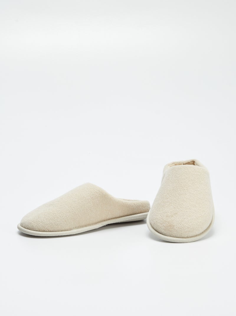 Pantuflas mules lisas BEIGE - Kiabi