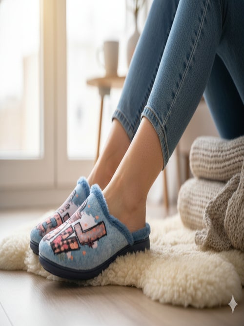 Pantuflas Mules mujer PHOTOPRINT - Kiabi