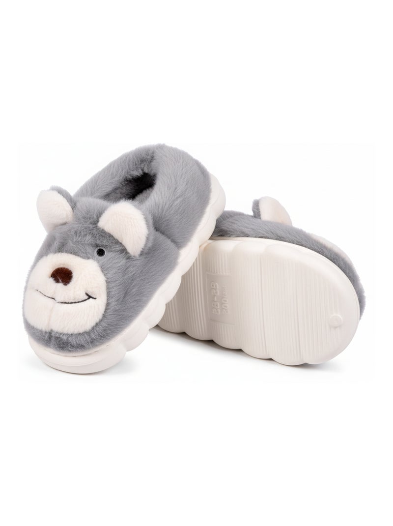 Pantuflas Niño Animales 3D Ultra Suaves MD9758 Gris - Kiabi