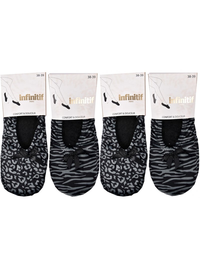 Pantuflas para Mujer INFINITIF Confort Pack de 4 Multicolor - Kiabi