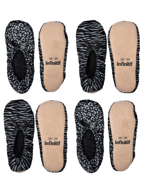 Pantuflas para Mujer INFINITIF Confort Pack de 4 - Kiabi