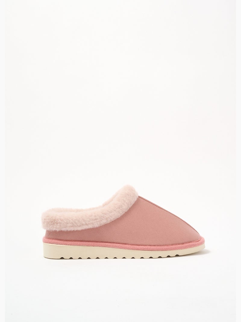 Pantuflas suaves con forro vegano ancho confort - Afibel Rosa - Kiabi