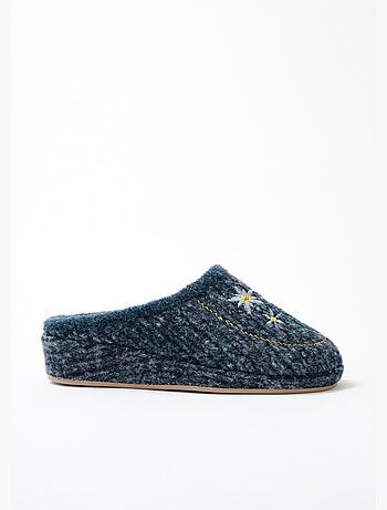 Pantuflas tipo mule con bordado y ancho confort - afibel