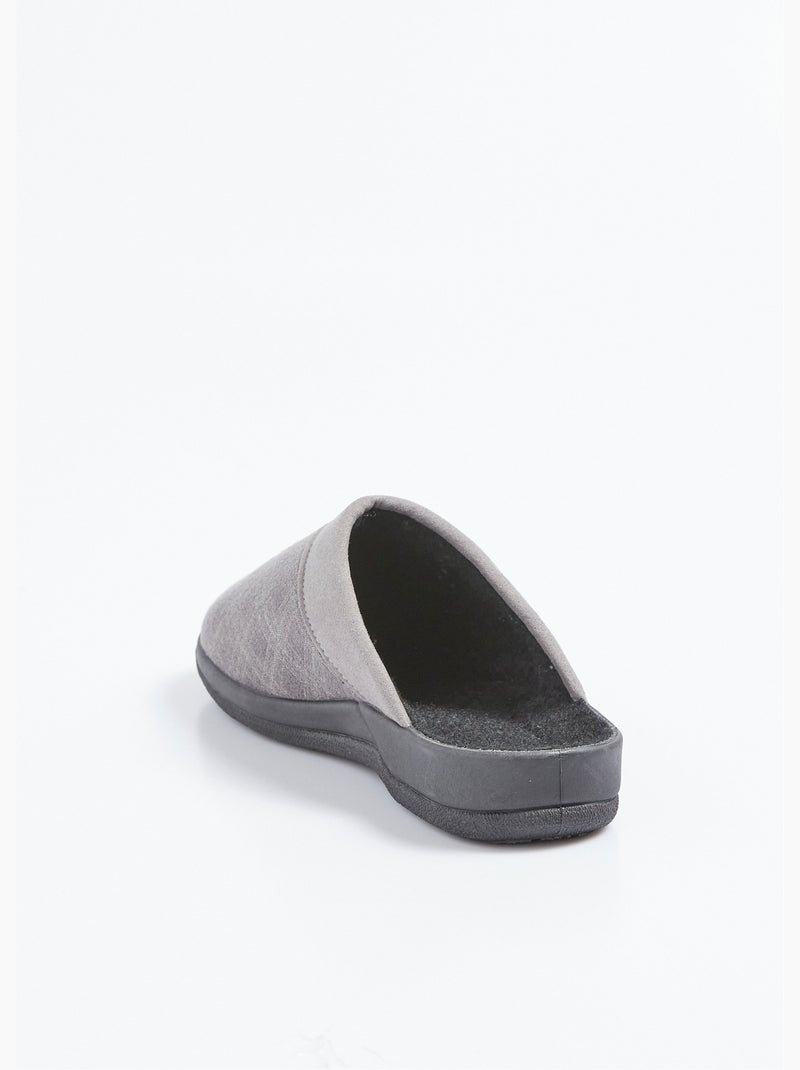 Pantuflas tipo mule con cuña ancha y cómodas unisex - Afibel Gris - Kiabi