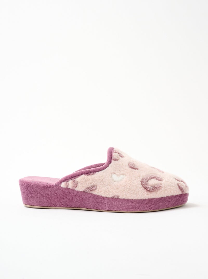 Pantuflas tipo mule con cuña de ancho cómodo - Afibel Rosa - Kiabi