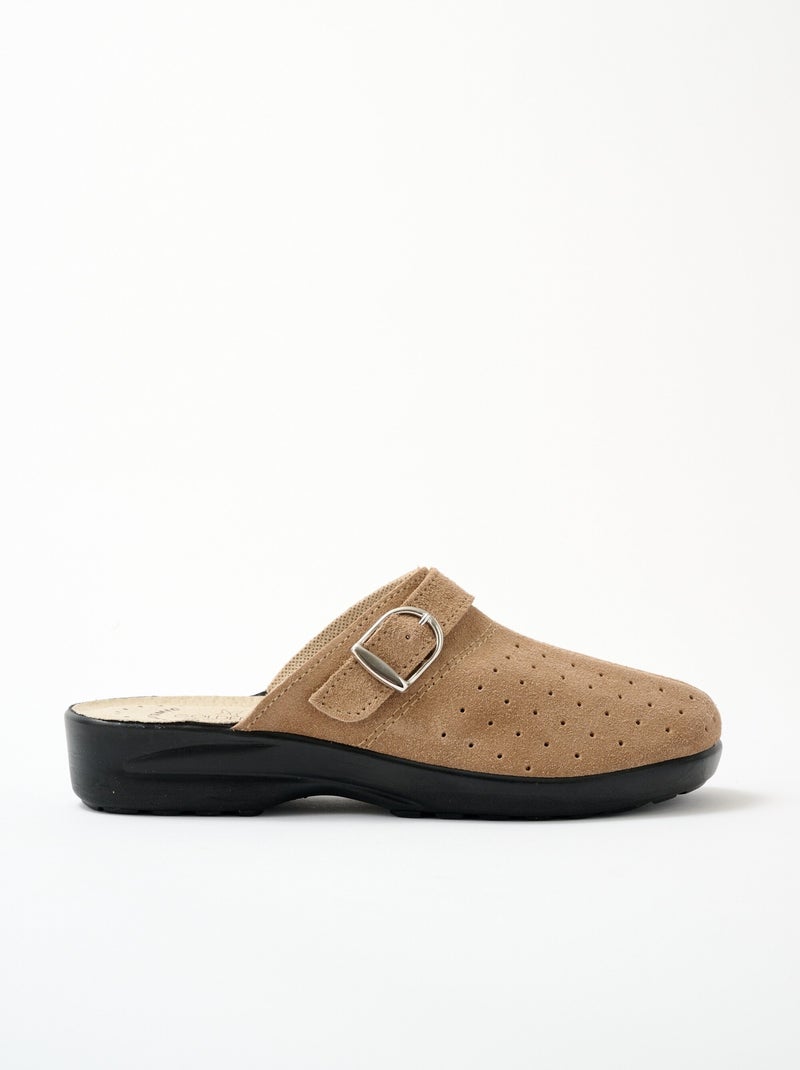 Pantuflas tipo mule de ancho confort - Afibel Beige - Kiabi
