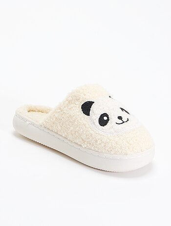 Pantuflas tipo mule de punto rizado