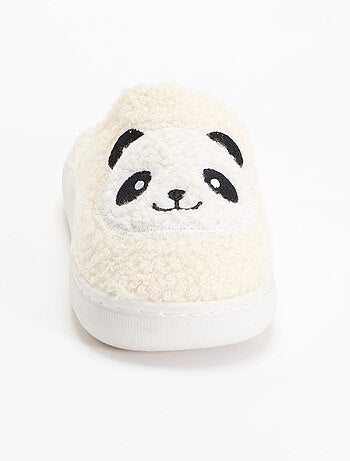 Pantuflas tipo mule de punto rizado