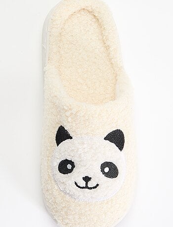 Pantuflas tipo mule de punto rizado