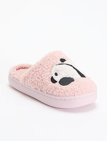 Pantuflas tipo mule de punto rizado