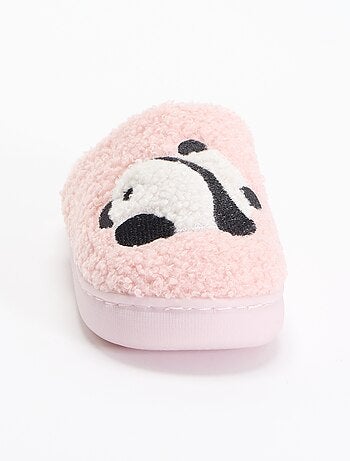 Pantuflas tipo mule de punto rizado