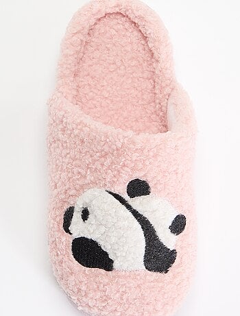 Pantuflas tipo mule de punto rizado
