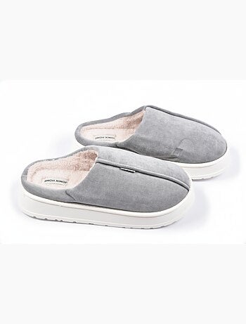 Pantuflas tipo mule hombre terciopelo acanalado MU10121
