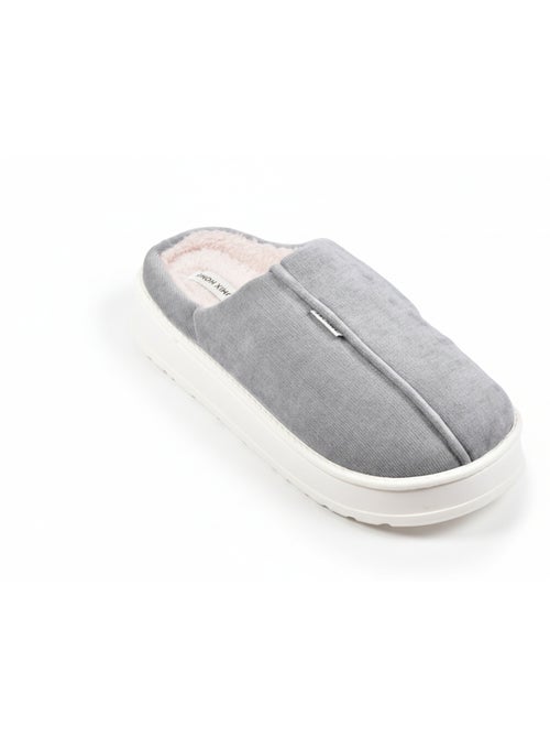 Pantuflas tipo mule hombre terciopelo acanalado MU10121 - Kiabi