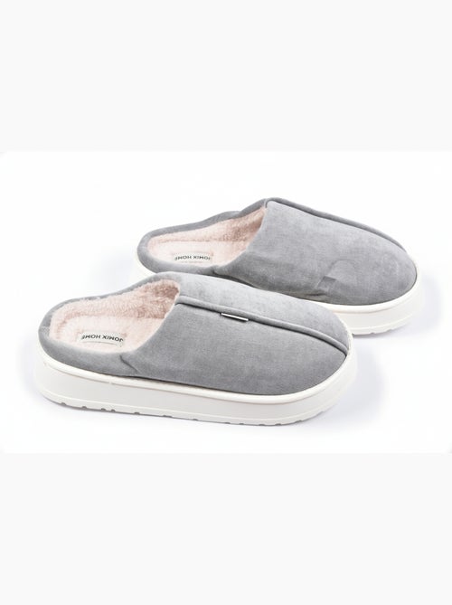Pantuflas tipo mule hombre terciopelo acanalado MU10121 - Kiabi