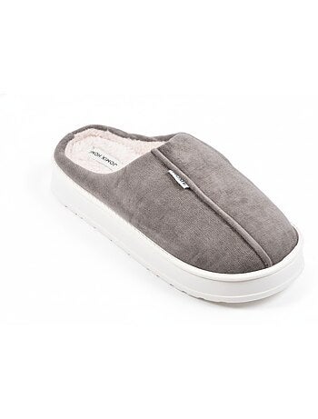 Pantuflas tipo mule hombre terciopelo acanalado MU10121