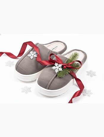 Pantuflas tipo mule hombre terciopelo acanalado MU10121