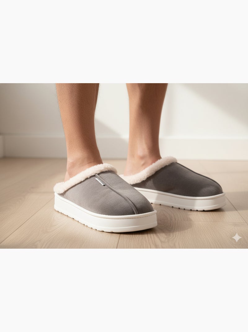 Pantuflas tipo mule hombre terciopelo acanalado MU10121 Marrón - Kiabi