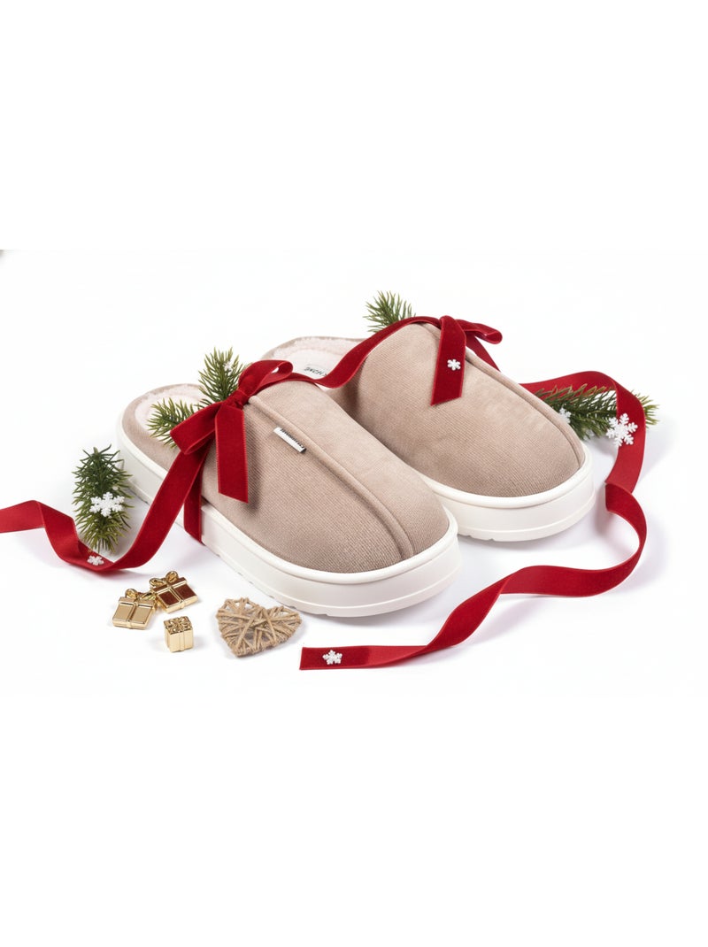 Pantuflas tipo mule hombre terciopelo acanalado MU10121 Taupe - Kiabi