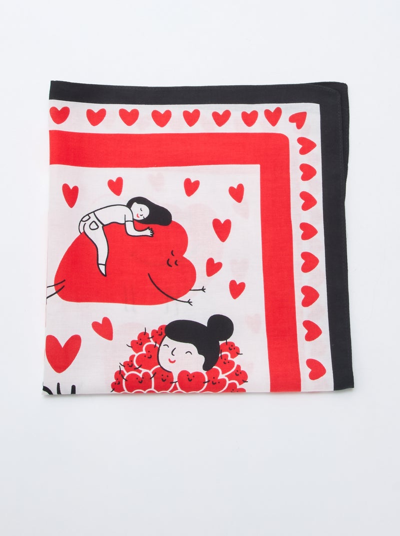 Pañuelo (65x65 cm) 'Agathe Sorlet x Kiabi' - San Valentín Blanco - Kiabi