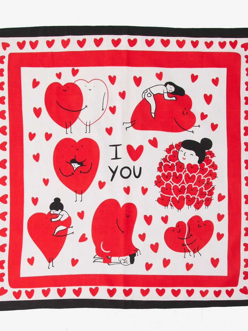 Pañuelo (65x65 cm) 'Agathe Sorlet x Kiabi' - San Valentín Blanco - Kiabi