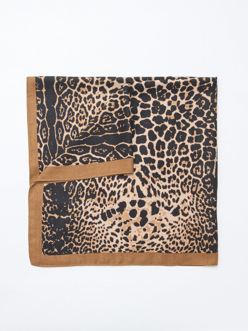 Pañuelo con estampado de leopardo - 90 x 90 cm Marron - Kiabi