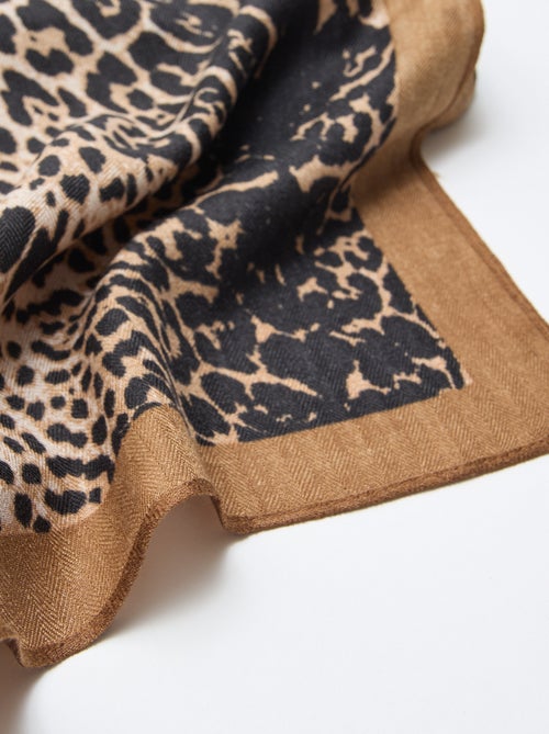 Pañuelo con estampado de leopardo - 90 x 90 cm - Kiabi