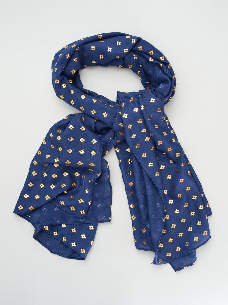 Pañuelo con estampado dorado AZUL - Kiabi