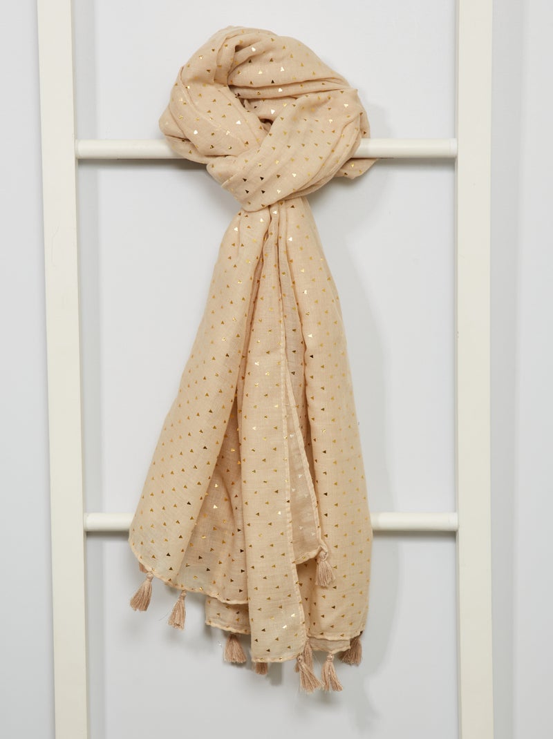 Pañuelo con estampado dorado BEIGE - Kiabi