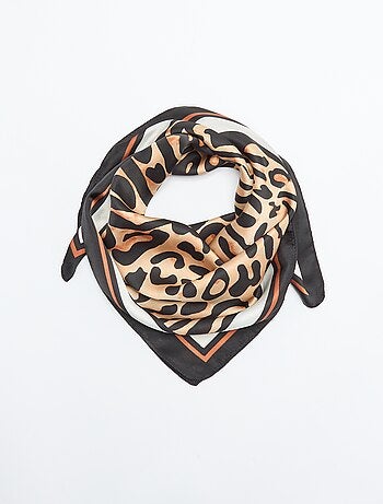 Pañuelo cuadrado con estampado de leopardo