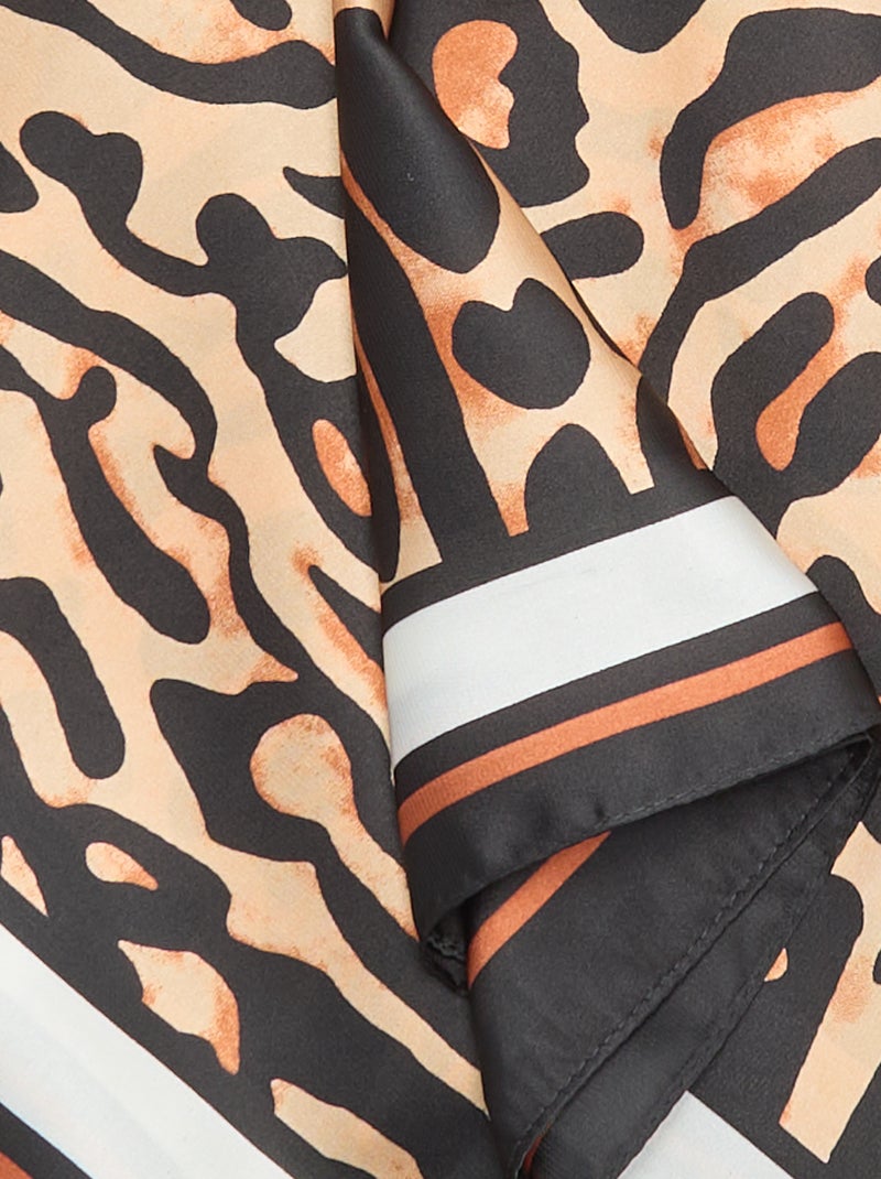 Pañuelo cuadrado con estampado de leopardo Negro - Kiabi