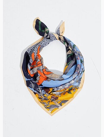 Pañuelo cuadrado con temática floral de iris - AFIBEL