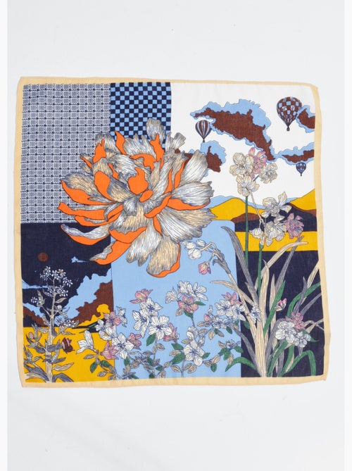 Pañuelo cuadrado con temática floral de iris - AFIBEL - Kiabi