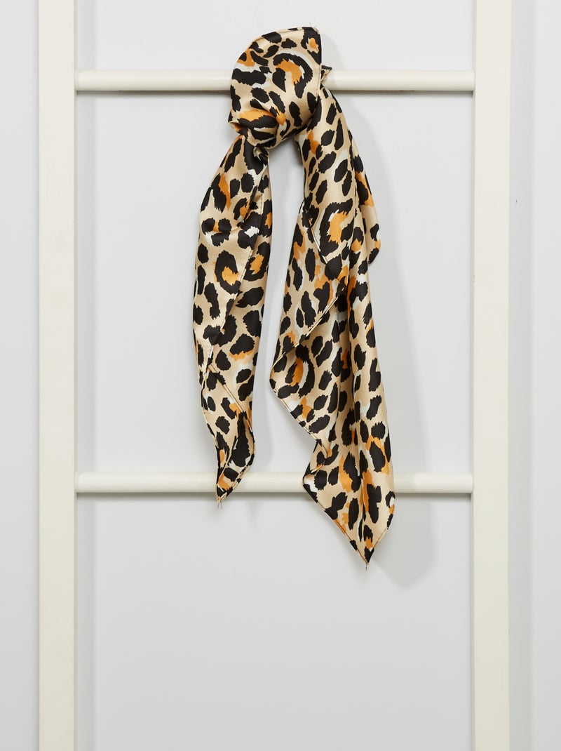 Pañuelo cuadrado de leopardo BEIGE - Kiabi