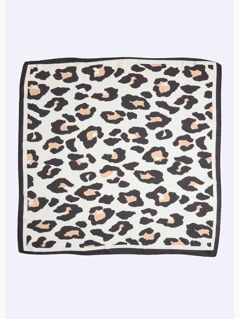 Pañuelo cuadrado de satén con estampado de leopardo grande - afibel Multicolor - Kiabi